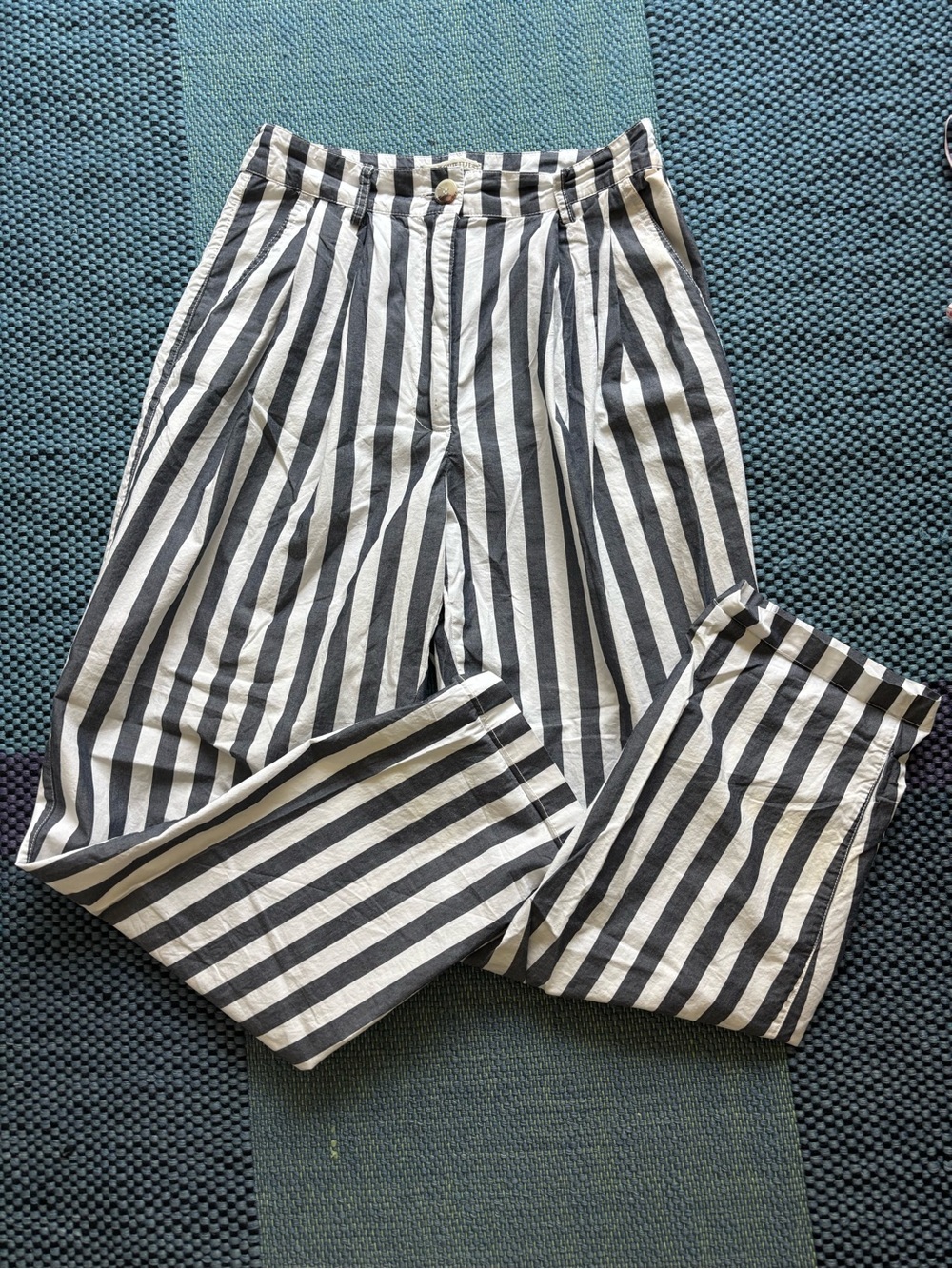Urban Outfitters Gray & White Vertical Stripe Chinos